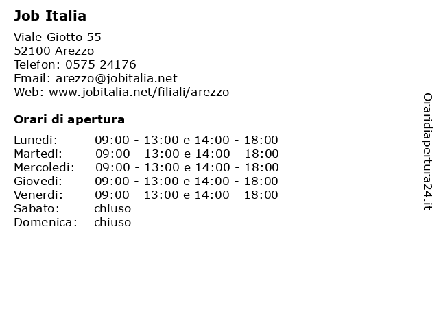 Orari di apertura Job Italia Viale Giotto